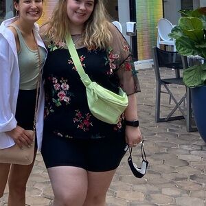 Black Floral Sheer Sleeve Blouse